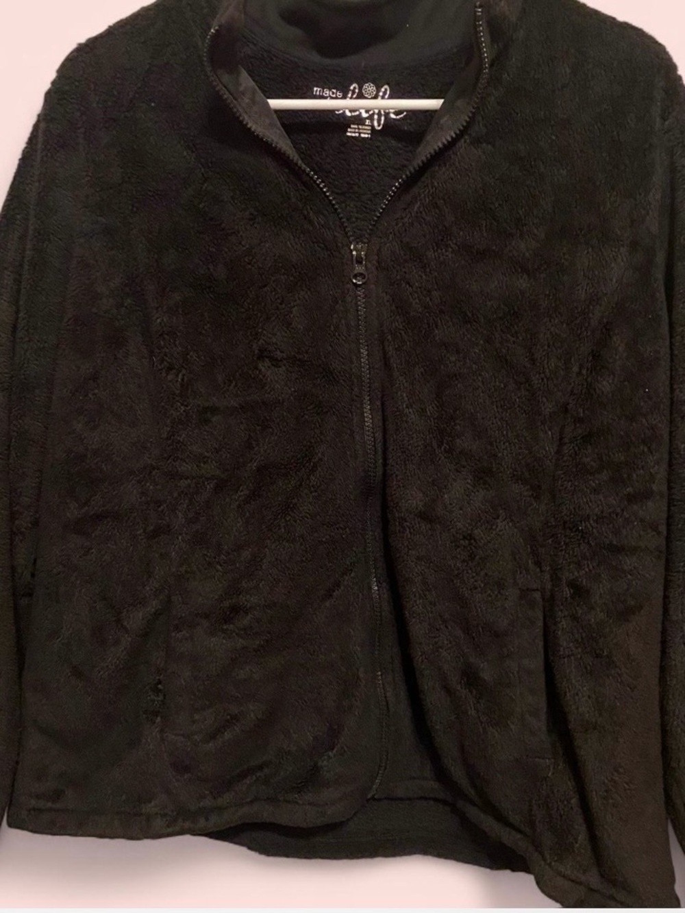 made for life Black Plush Zip-Front Jacket